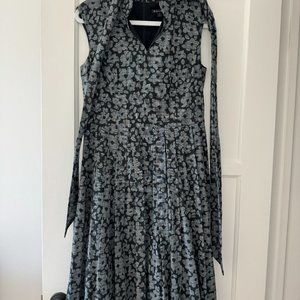 Brooks Brothers Floral Print Glen Plaid Dress